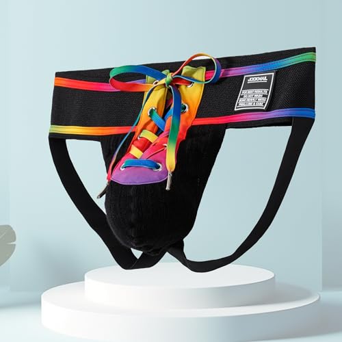 JOCKMAIL Men’s Jockstrap Sexy Underwear with Wide Waistband Breathable Athletic Supporter for Gym Sport Clubwear 2 Pack3