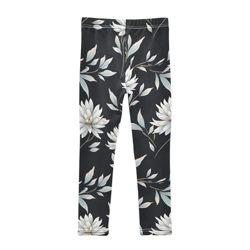 Girls' Leggings Flowers Floral White Kids Yoga Tights Pants 1 Pack 208514752
