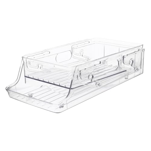 MAGICLULU Beverage Can Holder for Refrigerator Rolling Drink Organizer Soda Can Dispenser Rack Compact Can Storage