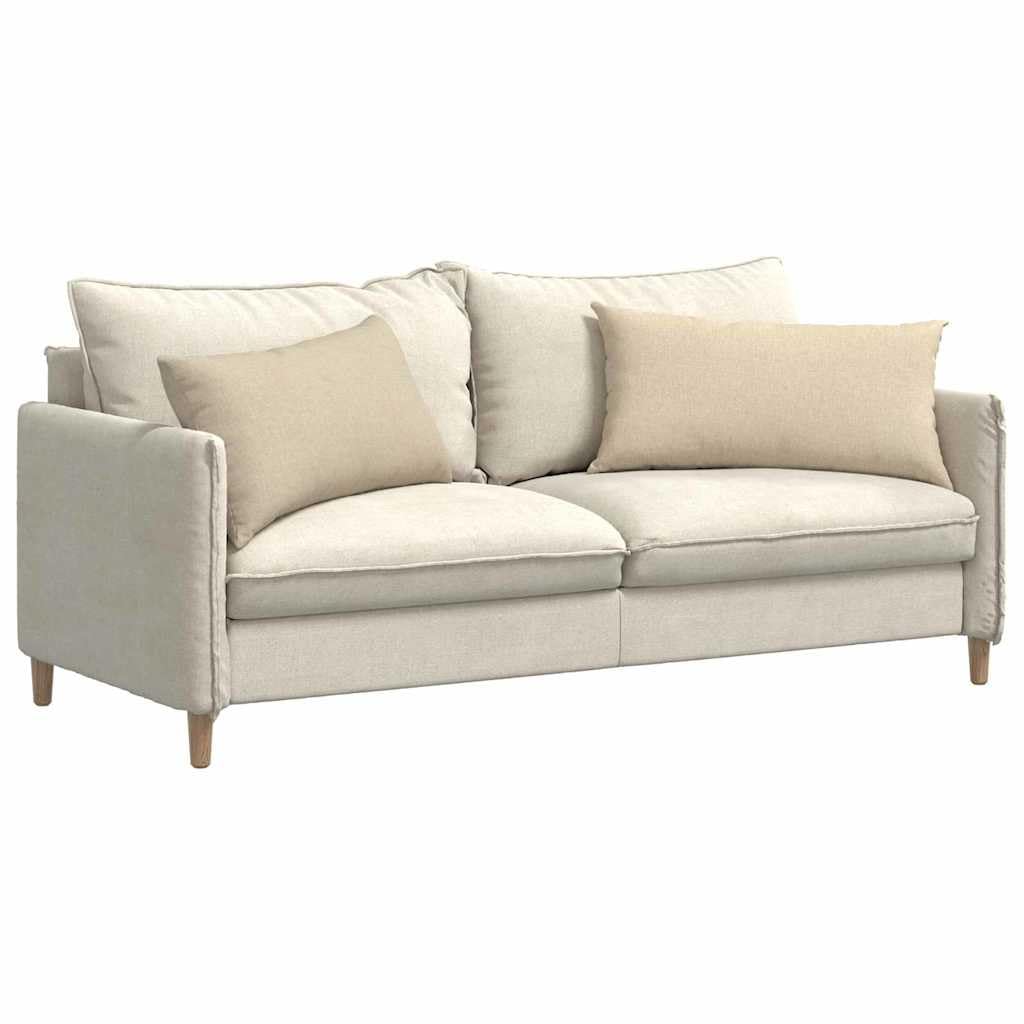 Set 2 Cuscini da Divano Tessuto Crema 80 x 40 cm Sfoderabili | Morbidi supporti lombari per il soggiorno o la camera da letto, ideali per rinnovare l arredamento interno.
