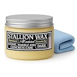 Marble Polish Cleaner Wax for Any Type of Countertop Stone - Carnauba Beeswax Coconut Oil Blend for Dark Color Countertop Surfaces Soapstone Granite and Slate - Made in USA