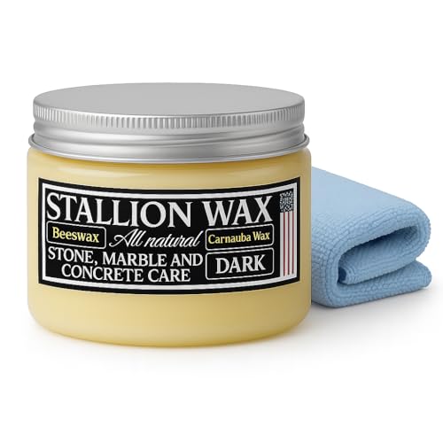 Marble Polish Cleaner Wax for Any Type of Countertop Stone - Carnauba Beeswax Coconut Oil Blend for Dark Color Countertop Surfaces Soapstone Granite and Slate - Made in USA