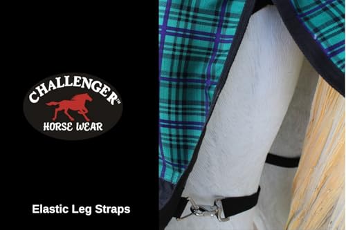 Image of Challenger 1200D Turnout Waterproof Rain Light-Weight Sheet Plaid Horse Blanket 3EE09G