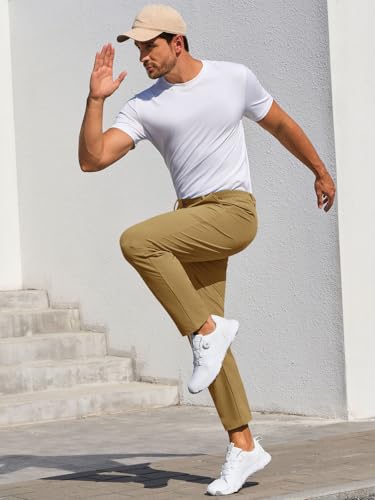 Image of Runcati Mens Stretch Golf Pants Casual Dress Pants Work Trousers