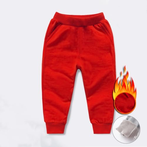 Thick Fleece Sweatpants for Toddler Kids Baggy Elastic Waist Wide Leg Trousers Unisex Thermal Pants with Pocket3