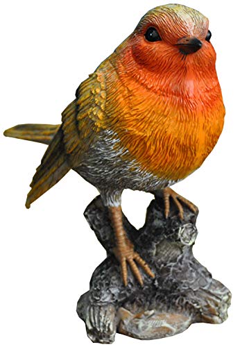 Selections Red Robin on a Tree Stump Resin Garden Ornament