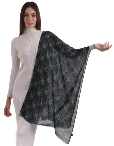 EH 100% Lamb Wool Scarf, Stole digital prints warm, light weight super soft travel scarf pashmina3