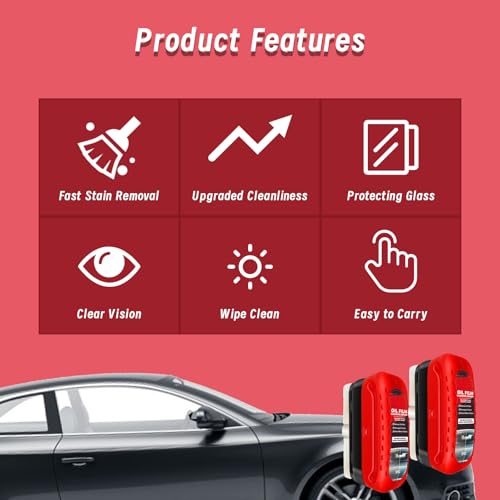 2 Pieces Automotive Oil Film Cleaning Brush,Oil Film Cleaning Brush for Car/Windscreen/Glass,Cleaner Glass Oilfilm Remover for Windscreens,Side Windows,Car Windows - Image 3