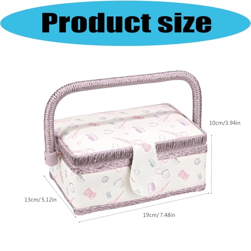 Boîte de rangement en tissu grand volume à structure bois stable