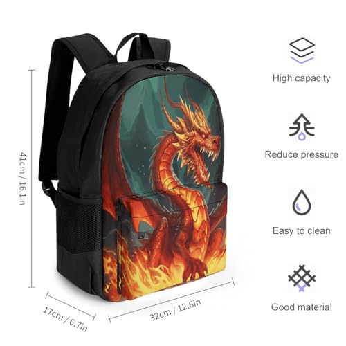 Mochila ligera deportiva Dragon King In Fire para mujeres y hombres miniatura 2