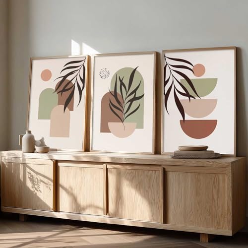 Image of kotart Boho Painting Wall Art Home Decoration Paintings With Frame For Living Room Bed Room Hotel Wall Decor Digital Reprint Set of 3 (10X13 inch)