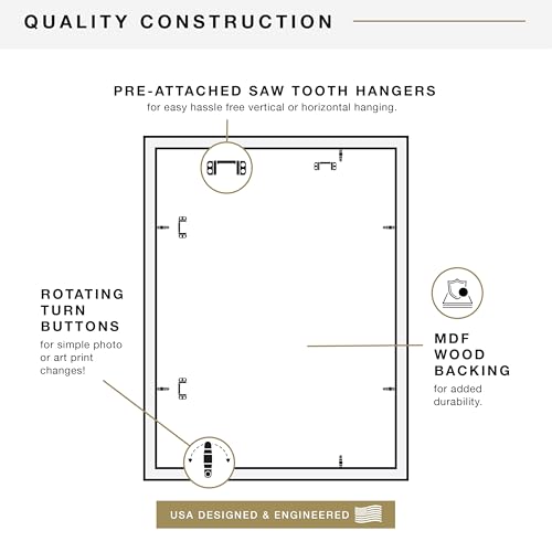 MCS Studio Gallery 18x24 Poster Frame Natural Woodgrain, Vertical & Horizontal Wall Hanging Large Picture Frame for Photos, Posters & Art Prints (1-Pack)