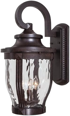 The Great Outdoors 8763-166 Merrimack Outdoor Wall Mount, 3-Light, 180 Total Watts, 10-in H x 20.25-in W, Corona Bronze