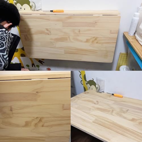 Table pliante bois massif bureau compact 40x120 cm pour studio étroit