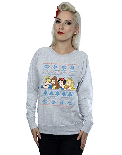 Disney Princess Women's Christmas Faces Sweatshirt XX-Large Heather Grey
