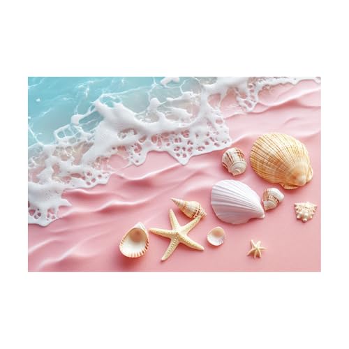 WIKEO Moderni astratto Quadri Bello poster delle conchiglie da spiaggia Spiaggia Immagine pittura su tela, soggiorno camera da letto Ufficio Decorazione Murale(Rosa)-30x40cm Non incorniciato