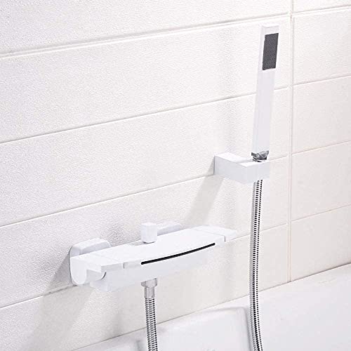 Mélangeur de douche de baignoire en cascade chromé avec douchette et double commande de précision - 7