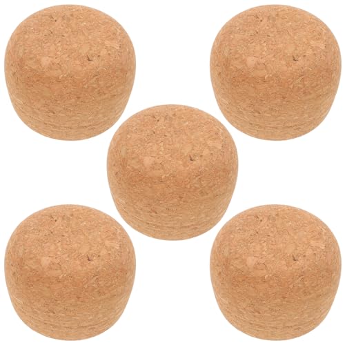 EPIGEIST Tapones de Corcho Redondos para Botellas de Bebidas 5 Unidades Corcho de Madera Blanda para Sellado Hermético Tapones de Repuesto para Vino y Jarra Conservación Hogar