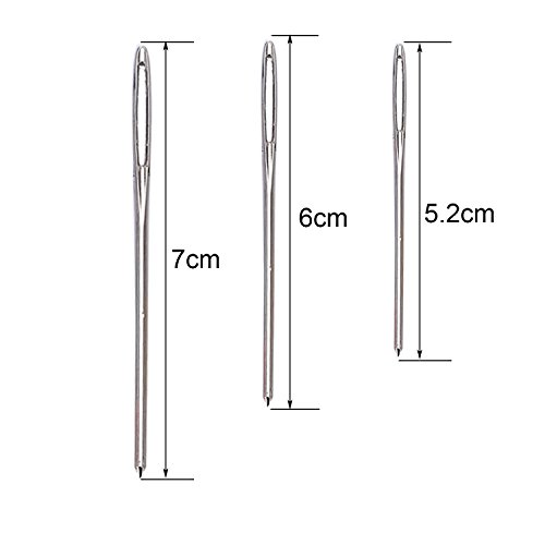 Maosifang 120 Locking Stitch Markers Knitting Counter and 9 Large-Eye Blunt Quilting Yarn Sewing Tapestry Darning Crafting Weaving Stringing Needles,3 Sizes