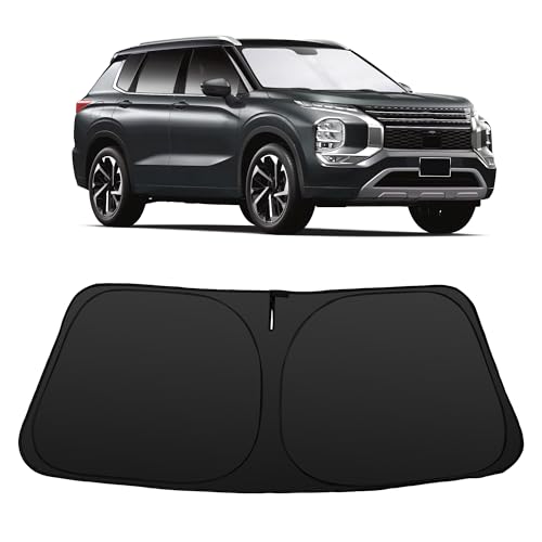 Image of Windshield Sun Shade for Mitsubishi Outlander 2022-2026 2024 2023 | Full covered for windshield, Block UV Rays, Heat Reduction, Easy to install, Keeps Car Cooler