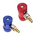 Conector de conector rápido Adaptador de alta presión/bajo, adecuado para el fluoruro de sistema de refrigeración de aire acondicionado R1234YF, con puerto macho de 1/4 pulgada