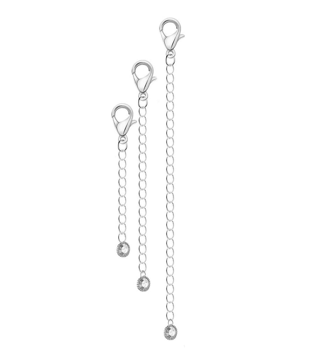 VAMA Unisex-Adult Adjustable Jewellery Extender Chain Necklace Bracelet Anklet Payal Waist Chain Removable Extension Chains for Jewelry Making - 3 Pcs of Tail Chains (7,12,18 cm)-image-39