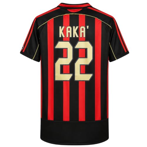 Kaka' Back & Red Short Sleeve Retro Men’s Soccer Jersey 2006/7 for Game Day, Training, or Casual Wear - M