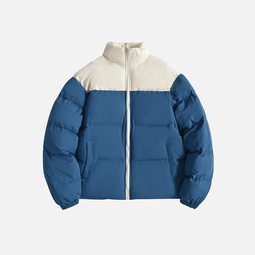 ZHCWT Spring Winter Color-blocking Cotton-padded Warm and Thickened Jacket for Men and Women In Winter (Color : white-flowers (12)10, Size : XXL code)