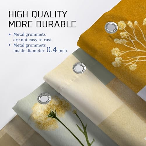 Rideau de douche extra large 274x183cm imprimé feuille jaune - 5