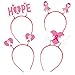 8PCS Breast Cancer Awareness Head Boppers â€“ Pink Ribbon Hope Headband Party Favors Supplies Accessories Decorations