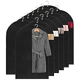 GoodtoU Suit Covers Bags Black Garment Bags for Travel - 12 Packs Suit Bags for Closet Storage 24 inch x 48 inch Hanging Clothes Bag Lightweight Garment Covers with Clear Window