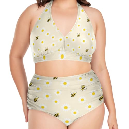 Maillot de bain deux pièces Curvy sans frottement pour femmes L-4XL