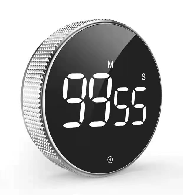 BananaHomeDigital Kitchen Timers, Visual timers Large LED Display Magnetic Countdown Countup Timer for Classroom Cooking Fitness Baking Studying Teaching, Easy for Kids and Seniors (Silver)