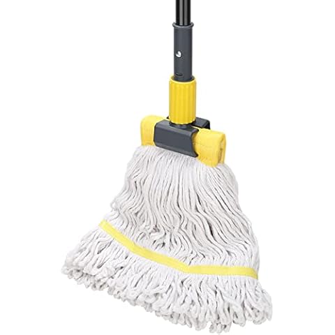 Commercial Mop Heavy Duty Industrial Mop with Long Handle,60" Looped-End String Wet Cotton Mops for Floor Cleaning,Home,Kitchen,Office,Garage and Concrete/Tile Floor Cover