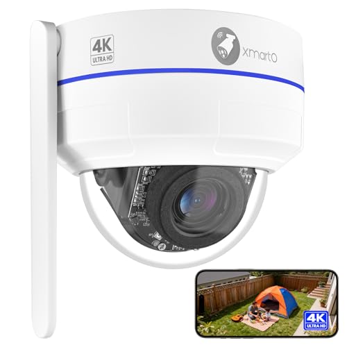 xmartO [4K AI Tracking Ceiling CAM] 4K 8MP UHD Metal Dome PTZ Wireless Security Camera with Automatic-Follow, 2-Way Audio and Night Vision (Add on to NVR or Use Standalone, DPK8034)