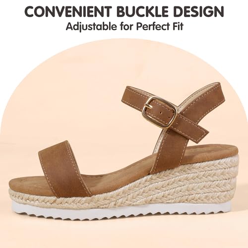Image of PANDNAINJIA Girls Sandals Wedge Platform Heels Dress Shoes