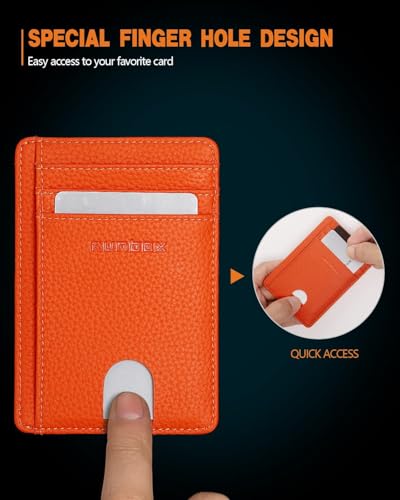 Image of RUNBOX Slim Minimalist Front Pocket RFID Blocking Leather Wallets for Men and Women Card Holder Wallets Gifts for men