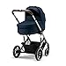 Cybex Balios Cot S Lux Baby Bassinet - Integrated Easy-Carry Handle, Sun Canopy & Spacious, Cozy Interior, Compatible with Cybex Balios S Lux Stroller, Ocean Blue