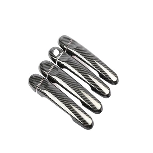 Couvercle de poignée de porte style carbone et chrome pour Nissan Micra K13