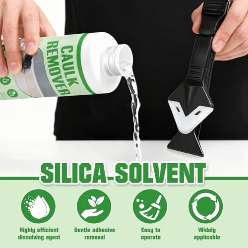NoxGule Silikon Entfernen,Silikonentferner Flüssig,Silikon Fugen Entferner,Silikonentferner Werkzeug,Löst Sich Schnell Auf, zum Entfernen von Silikon aus Badezimmern Küchen Türen Fenstern, 200ml