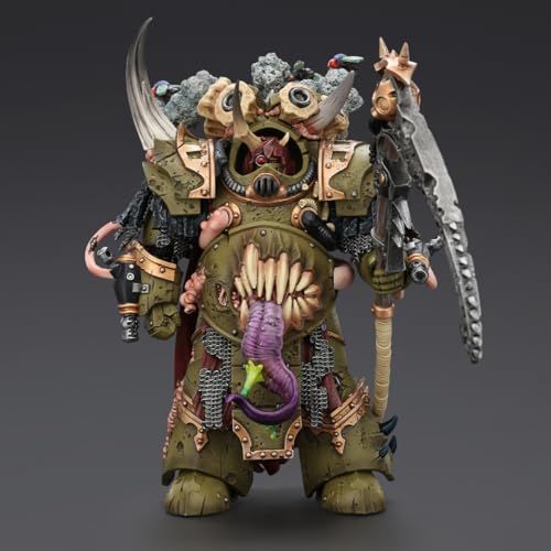 Image of JOYTOY Warhammer 40,000 1 /18 Action Figure Death Guard Deathshroud Terminator Champion with Manreaper and Plaguespurter Gauntlets Collection Model Birthday Gifts
