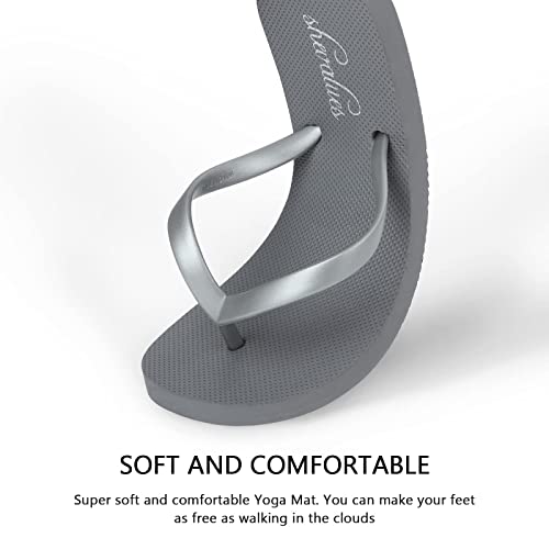 Image of shevalues Slim Basic Flip Flops for Women with Comfortable Yoga Mat