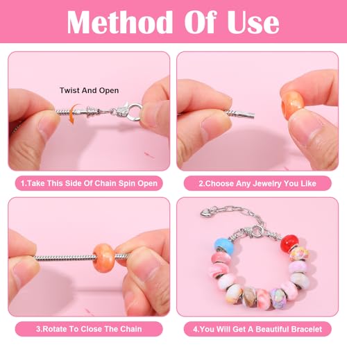 Giloaou 40 Pcs Snake Charm Bracelet Chain, Adjustable Snake Bracelet Chains with Lobster Clasp, DIY Jewelry Making Supplies for Women, 6.3 Inch by Giloaou - Used condition - Image 5