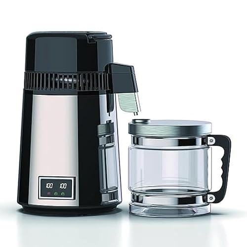 4L Stainless Steel Water Distiller – 750W, 220V, BPA-Free – Fast Purification for Home, Travel, Office, Dental & Labs Use – Auto Shut-Off, Glass Container Included