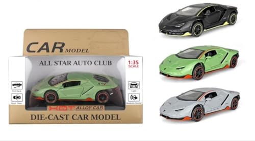 Image of WORSHIPER 1:35 Scale LP780-4 Style Alloy Diecast Car Model with Sound & Light, Pull Back Metal Toy Car with Openable Doors, Kids Birthday Gift & Car Lovers Collection[Multicolor] [Pack of 1]