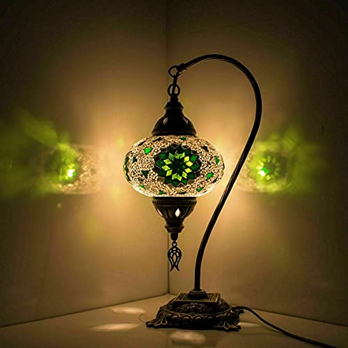 ENVA Lampe turque en mosaïque marocaine (20 variantes) - Lampe turque - Fabriquée à la main - Col de cygne - Ampoule LED incluse (3055)