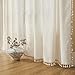 Joydeco Natural Linen Beige Boho Curtains - 84 Inch Length 2 Panels, Super Soft Bohemian Farmhouse Curtains with Tassels, Semi Sheer Light Filtering Drapes for Bedroom & Living Room