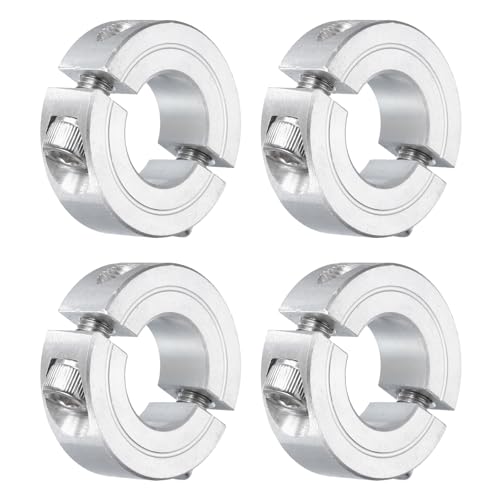 uxcell 4Pcs Double Split Clamp-On Shaft Collar 3/4" Bore, Aluminum Alloy