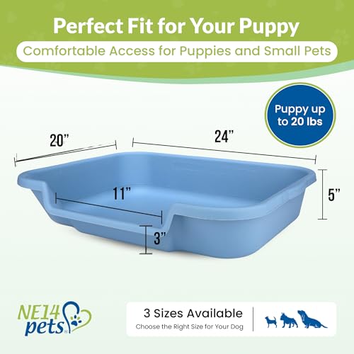 Large Dog Indoor Litter Box Up to 20 Lbs, Little Boy Blue | Durable & Pet Safe Puppy Litter Box, Indoor Open Top Entry Dog Litter Pan, Comfortable & Great for Dogs, Made in USA - Image 5