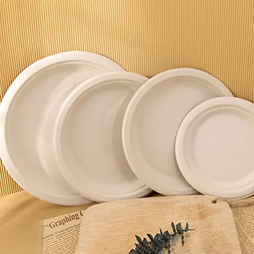 Upkoch Round Paper Plates 50Pcs Party Dessert Dishes Cake Platter Disposable Food Tray Baking Food Containers Appetizer Dish Party Paper Tableware For Kitchen Home #TOP3